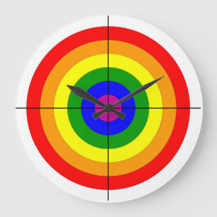 Grande Horloge Ronde homosexuel de symbole de cible d'oeil de taureaux