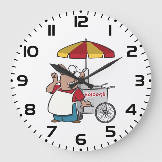 Grande Horloge Ronde Hot Dog Cart Vendor Street Food Seller (Recto)