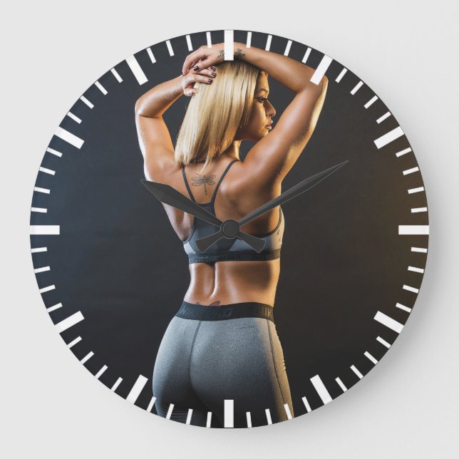 Grande Horloge Ronde Hot Femme Fitness Girl (Recto)