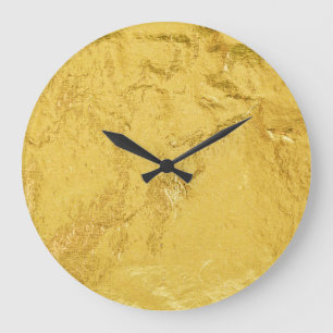 Grande Horloge Ronde Huile d'or : Texture Abstraite brillante
