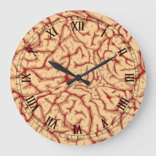 Grande Horloge Ronde Human Brain   Creepy Brains Galore Funny Halloween
