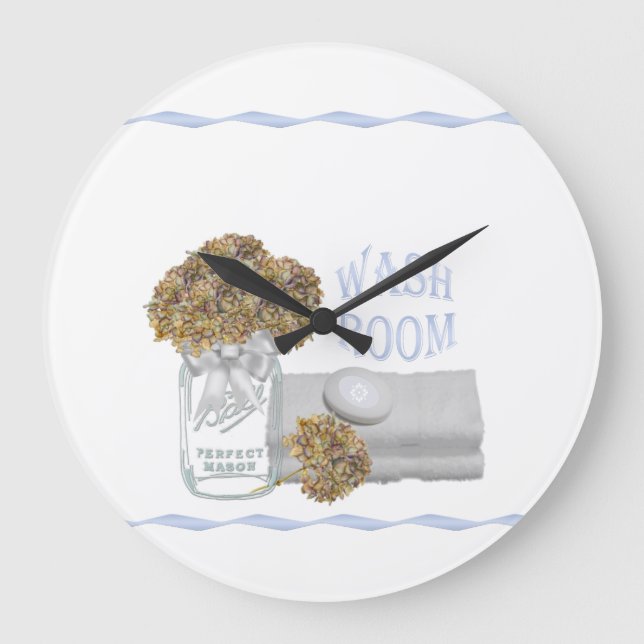 Grande Horloge Ronde Hydrangea Bathroom (Recto)