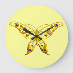 Grande Horloge Ronde HYPER BUTTERFLY,yellow