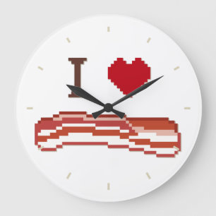 Grande Horloge Ronde I Love Bacon