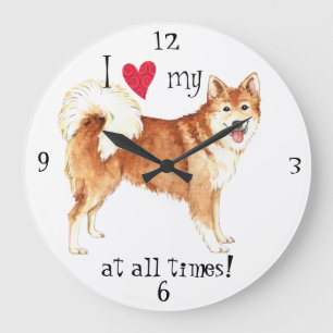 Grande Horloge Ronde I Love my Icelandic Sheepdog