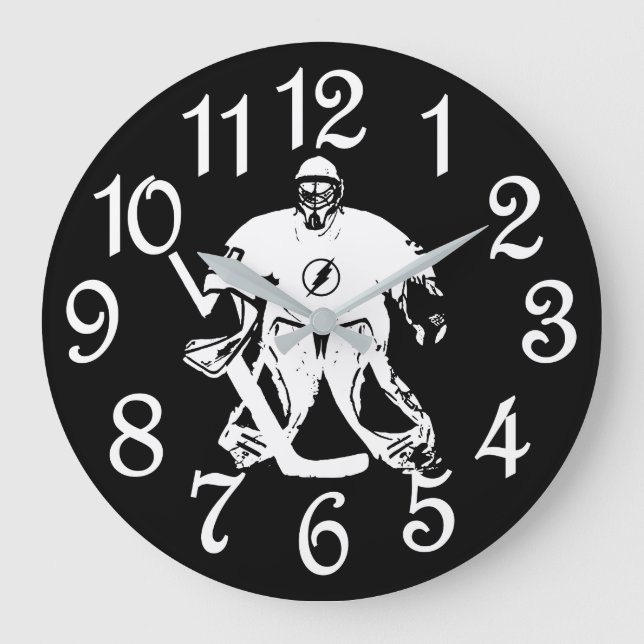 Grande Horloge Ronde Ice Hockey Goalie Clock (Recto)
