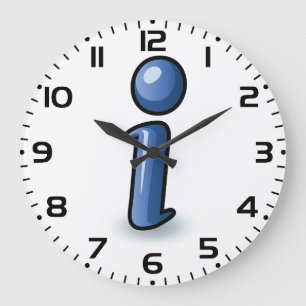 Grande Horloge Ronde Icône de symbole d'information Bleu Brillante