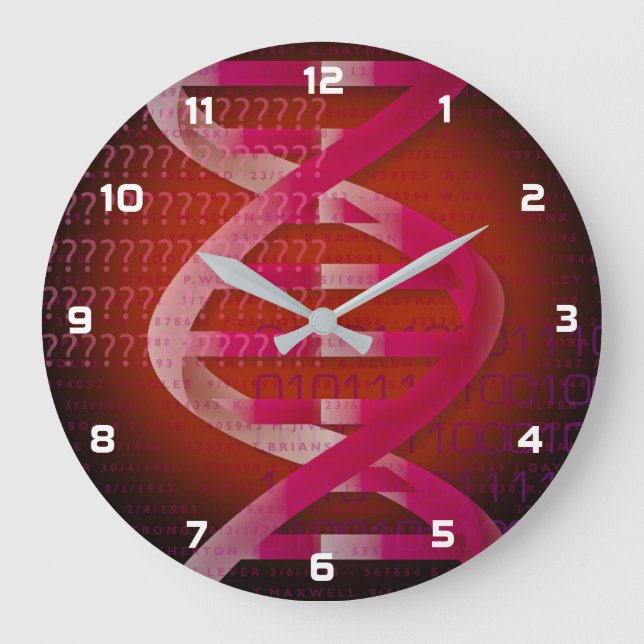 Grande Horloge Ronde ID ADN Red Médicale Science (Recto)