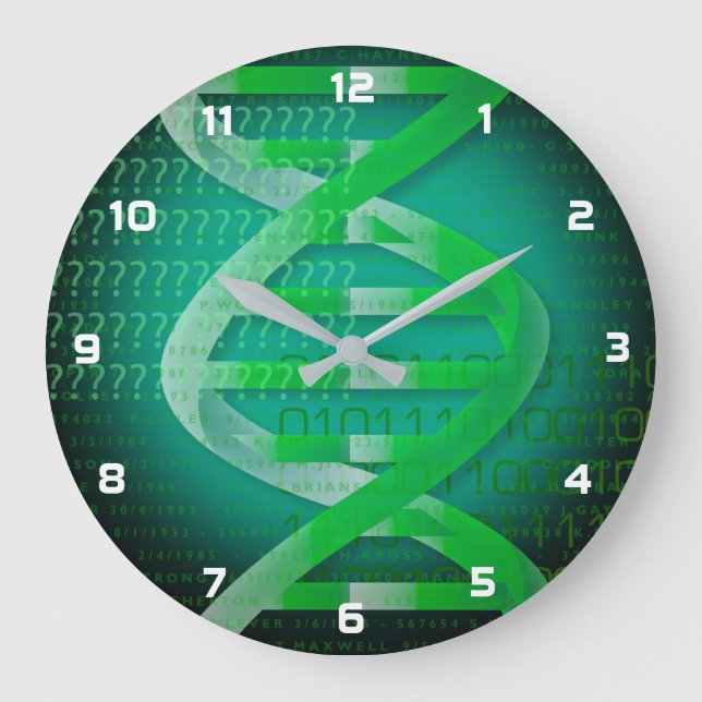 Grande Horloge Ronde ID d'ADN Sciences Médicales vertes (Recto)