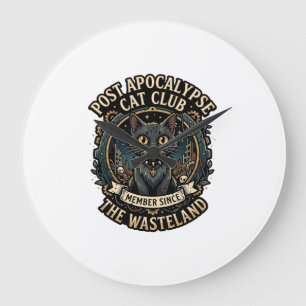 Grande Horloge Ronde Idée cadeau pour papa de chat post apocalypse - Po