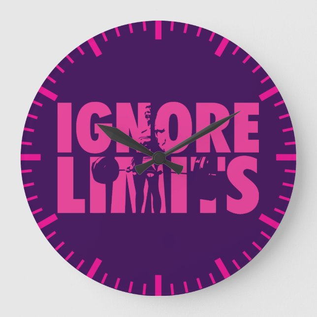 Grande Horloge Ronde IGNORE LIMITS - Motivation pour l'haltérophilie de (Recto)