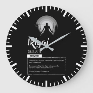 Grande Horloge Ronde Ikiagai - Le Concept Japonais Pour Réussir
