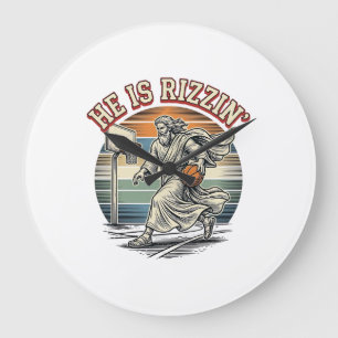 Grande Horloge Ronde Il est Rizzin Vintage Basketball Religious T-Shirt