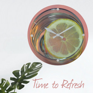 Grande Horloge Ronde Il est temps de rafraîchir l'eau du citron