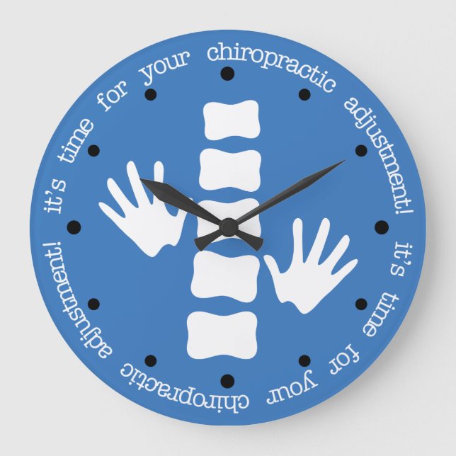 Grande Horloge Ronde Il est temps pour votre ajustement chiropratique (Recto)