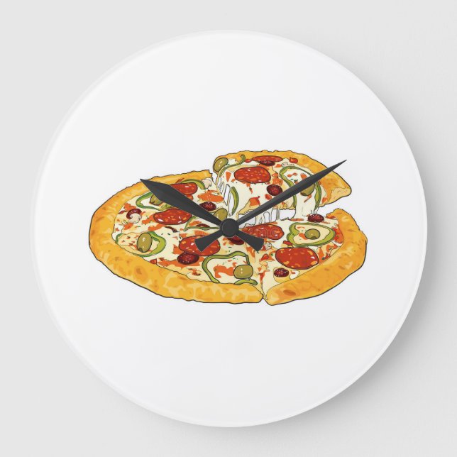 GRANDE HORLOGE RONDE **IL EST TOUJOURS TEMPS POUR PIZZA** FERMER (Recto)