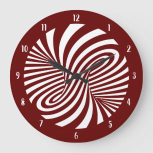 Grande Horloge Ronde Illusion optique à spirale psychédélique Bourgogne