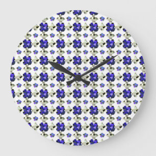 Grande Horloge Ronde Illustration couleur Formes élégantes, Gris et Ble