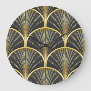 Grande Horloge Ronde Illustration de la texture géométrique Art Déco