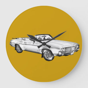 Grande Horloge Ronde Illustration de voiture 1971 Oldsmobile Cutlass Su