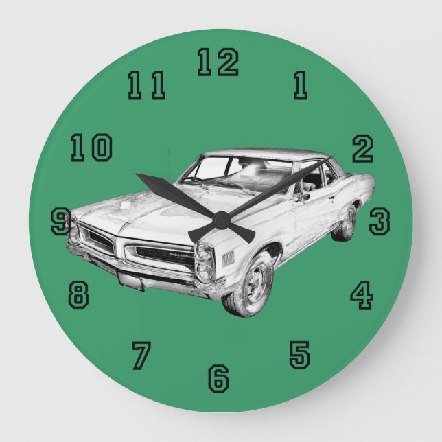 Grande Horloge Ronde Illustration de voiture Pontiac Lemans 1966 (Recto)