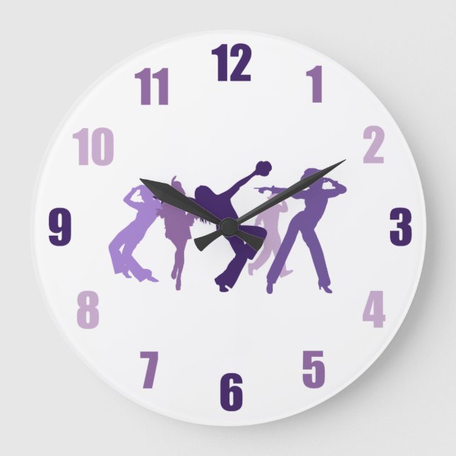 Grande Horloge Ronde Illustration des danseurs de jazz (Recto)
