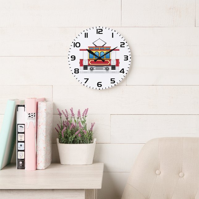 Grande Horloge Ronde Illustration du tramway rétro (Créateur téléchargé)