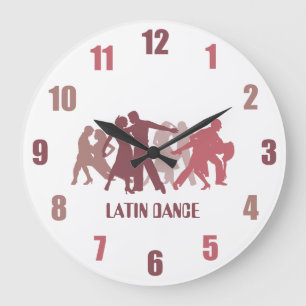 Grande Horloge Ronde Illustration latine de danseurs