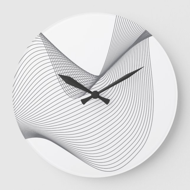Grande Horloge Ronde Illustration moderne, simple et futuriste des ondu (Recto)