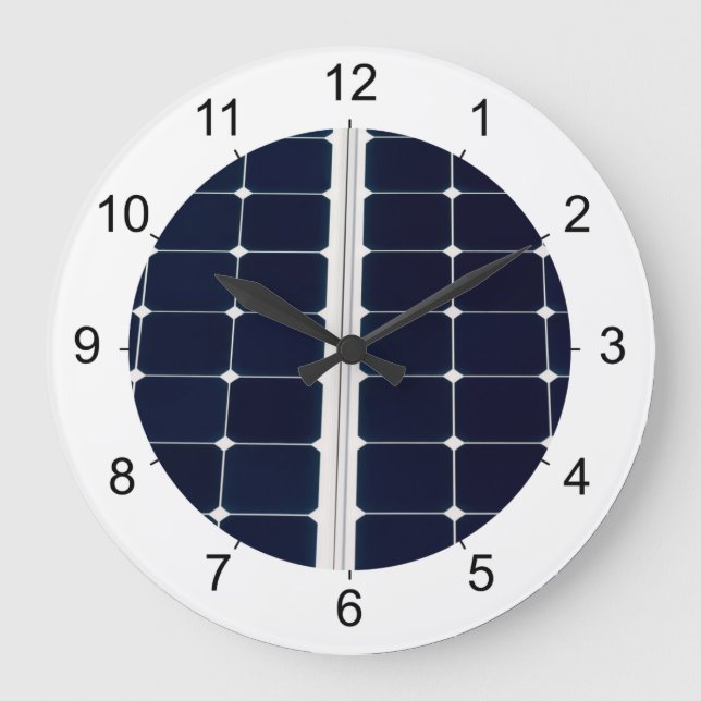 Grande Horloge Ronde Image amusante du panneau d'énergie solaire (Recto)