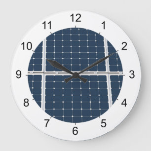 Grande Horloge Ronde Image amusante d'un panneau solaire