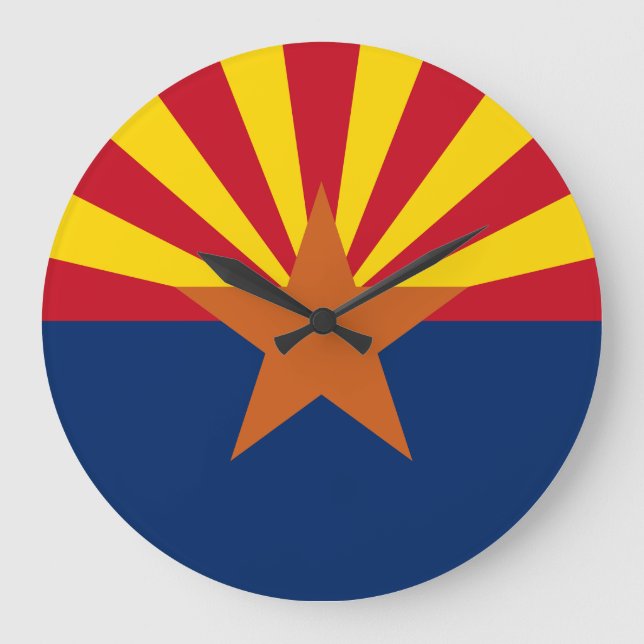Grande Horloge Ronde Image du drapeau de l'État de l'Arizona (Recto)