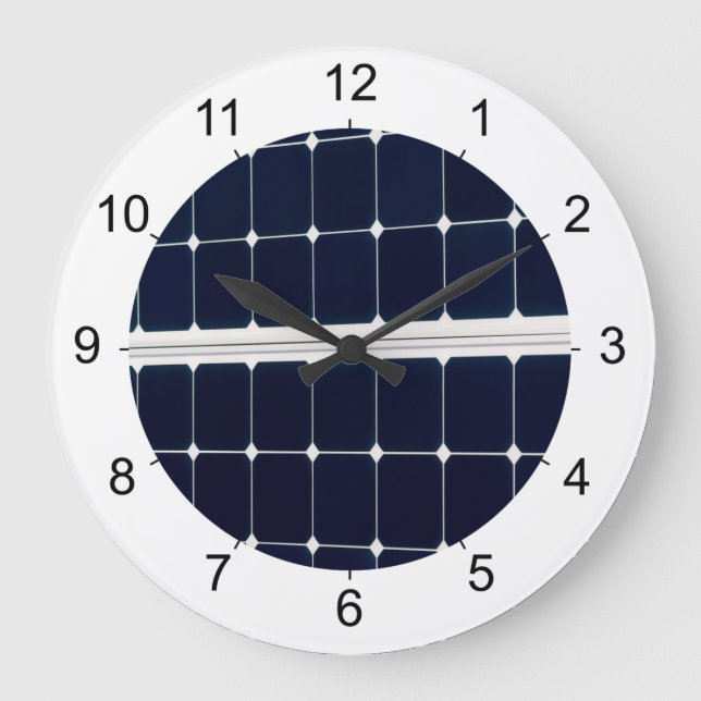 Grande Horloge Ronde Image du panneau d'alimentation solaire (Recto)