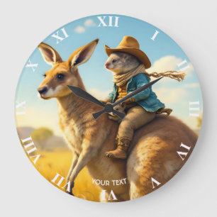 Grande Horloge Ronde Imaginaire mignon Wombat Kangaroo Koala