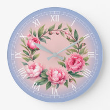 Impression d'art Couronne de pivoines aquarelle