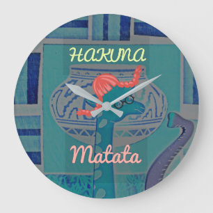 Grande Horloge Ronde Impression de girafe africaine drôle