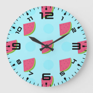Grande Horloge Ronde Impression de pastèque