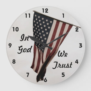 Grande Horloge Ronde In God We Trust-American Flag