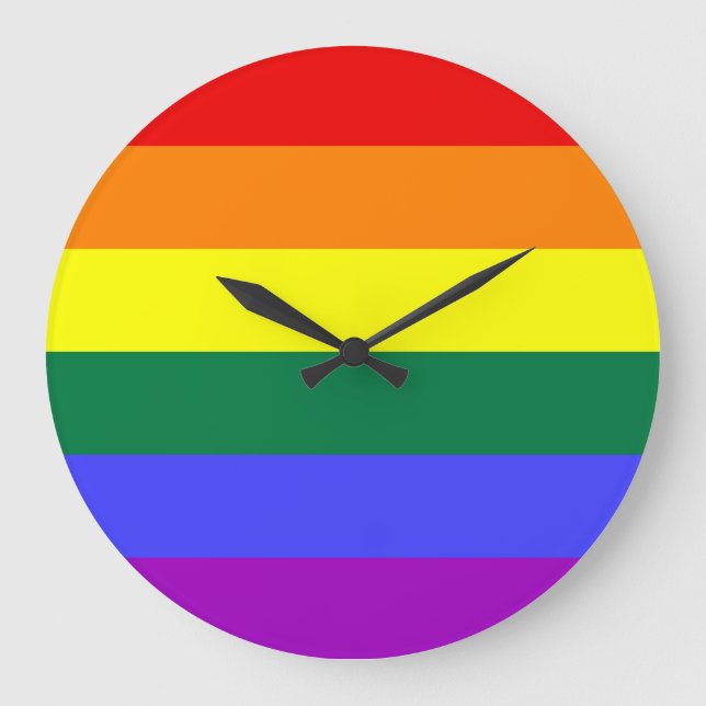 Grande Horloge Ronde Indicateur de la fierté arc-en-ciel (Recto)
