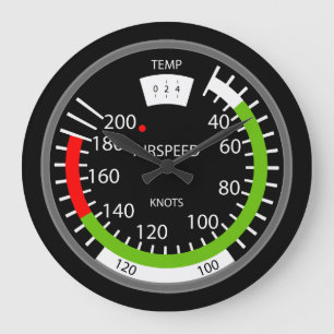 Grande Horloge Ronde Indicateur de vitesse verticale Geek de l'aviation