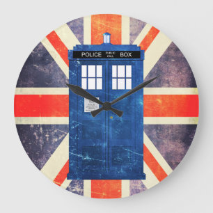 Grande Horloge Ronde Indicateur Union Jack de la boîte de téléphone