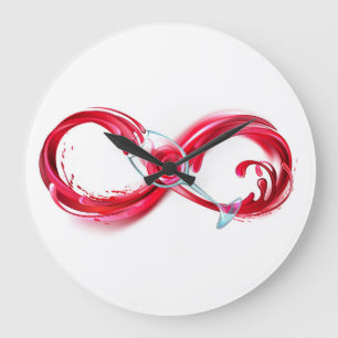 Grande Horloge Ronde Infinité avec vin rouge