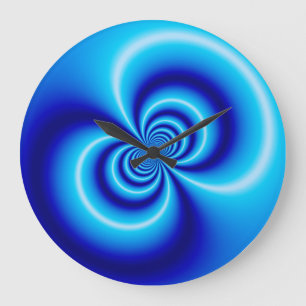Grande Horloge Ronde infinité bleue