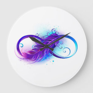 Grande Horloge Ronde Infinity with purple feather