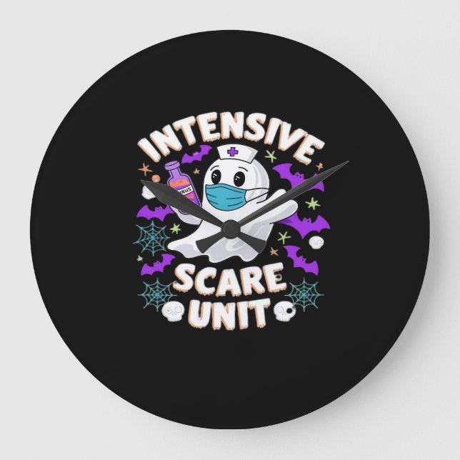 Grande Horloge Ronde Infirmière de l'unité de soins intensifs Halloween (Recto)