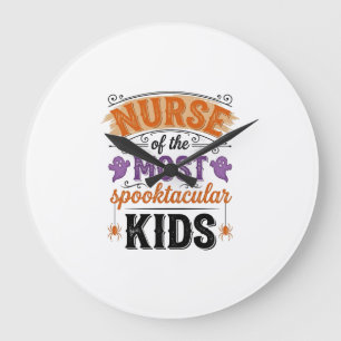 Grande Horloge Ronde Infirmière d'Halloween Spooktacular Enfants Design