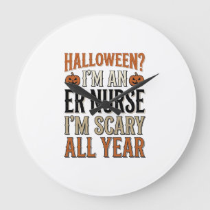 Grande Horloge Ronde Infirmière Urgences Drôle Halloween Effrayant Tout