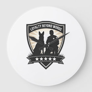 Grande Horloge Ronde Insigne de police K9 vintage Loyalty Beyond Words 