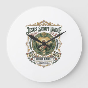 Grande Horloge Ronde Insigne de Scout Jésus Badge de Mérite Insigne de
