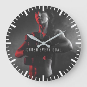 Grande Horloge Ronde Inspiration d'entraînement pour femmes - Écrasez t